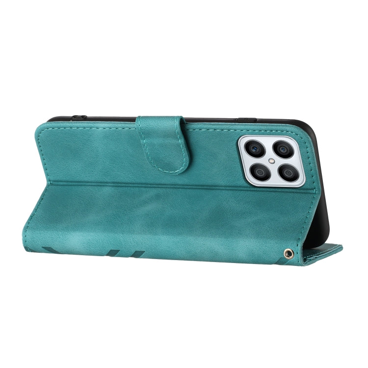For Honor X8 4G/X30i/Play6T Pro Line Pattern Skin Feel Leather Phone Case(Light Blue)