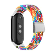 For Xiaomi Mi Band 8 Adjustable Nylon Braided Steel Buckle Watch Band(Rainbow)