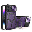For iPhone 14 Pro Max CD Texture Sliding Camshield Magnetic Holder Phone Case(Purple) - free shipping - PMC TechLife - Order now!