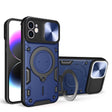 For iPhone 12 CD Texture Sliding Camshield Magnetic Holder Phone Case(Blue) - free shipping - PMC TechLife - Order now!