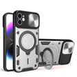For iPhone 12 CD Texture Sliding Camshield Magnetic Holder Phone Case(Silver) - free shipping - PMC TechLife - Order now!