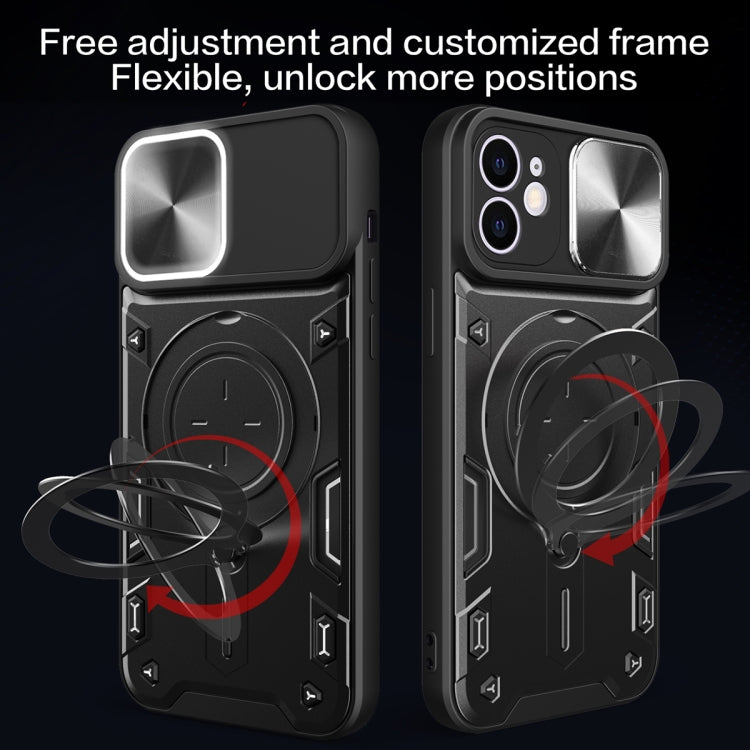 For iPhone 11 CD Texture Sliding Camshield Magnetic Holder Phone Case(Red)