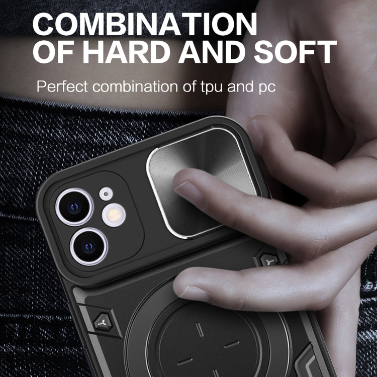 For iPhone 11 CD Texture Sliding Camshield Magnetic Holder Phone Case(Red)