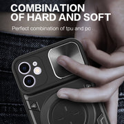 For iPhone 11 CD Texture Sliding Camshield Magnetic Holder Phone Case(Red)