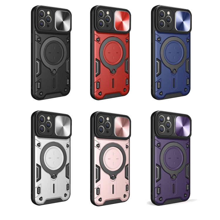 For iPhone 11 Pro CD Texture Sliding Camshield Magnetic Holder Phone Case(Red)