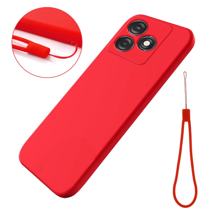 For Tecno Spark 10 4G / 10C 4G Pure Color Liquid Silicone Shockproof Phone Case(Red)