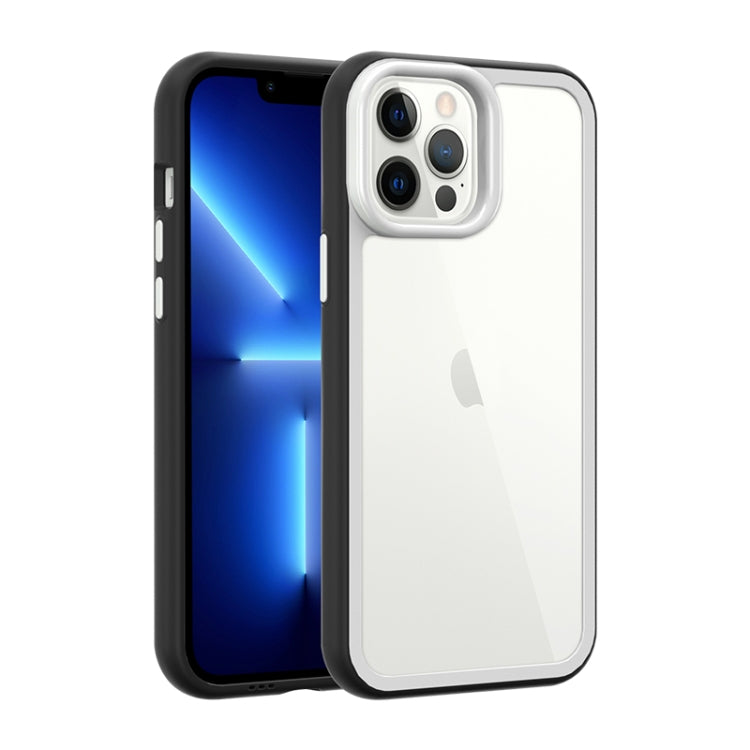 For iPhone 13 Pro Max Color Frame 2 in 1 Hollow Cooling Phone Case(Black)