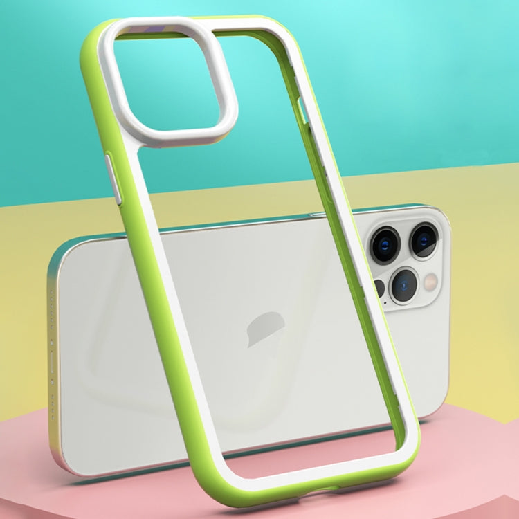 For iPhone 13 Color Frame 2 in 1 Hollow Cooling Phone Case(Mint Green)