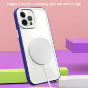 For iPhone 13 Color Frame 2 in 1 Hollow Cooling Phone Case(Mint Green)
