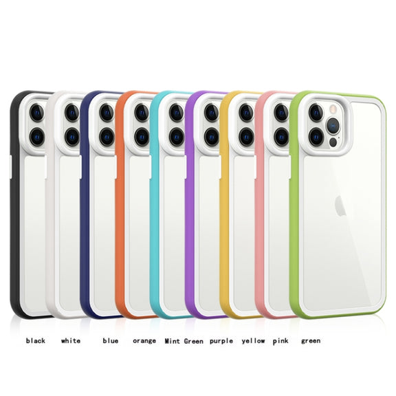 For iPhone 13 Color Frame 2 in 1 Hollow Cooling Phone Case(Mint Green)