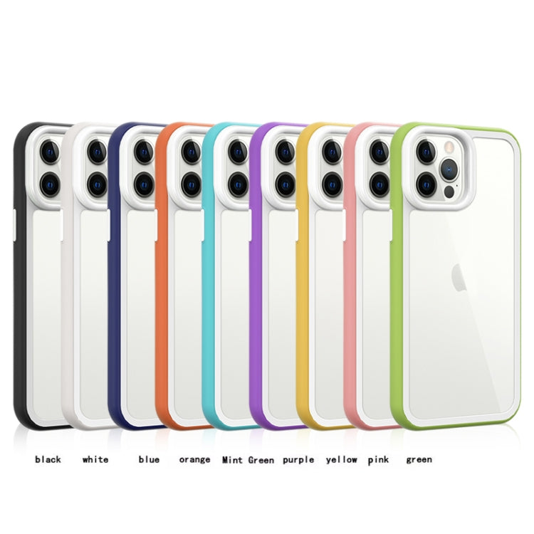 For iPhone 13 Color Frame 2 in 1 Hollow Cooling Phone Case(Mint Green)