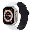 For Apple Watch 5 44mm Loop Magnetic Silicone Watch Band(White Black) - Watch Bands by PMC TechLife | Online Shopping South Africa | PMC TechLife