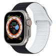 For Apple Watch 3 42mm Loop Magnetic Silicone Watch Band(Black White) - Watch Bands by PMC TechLife | Online Shopping South Africa | PMC TechLife