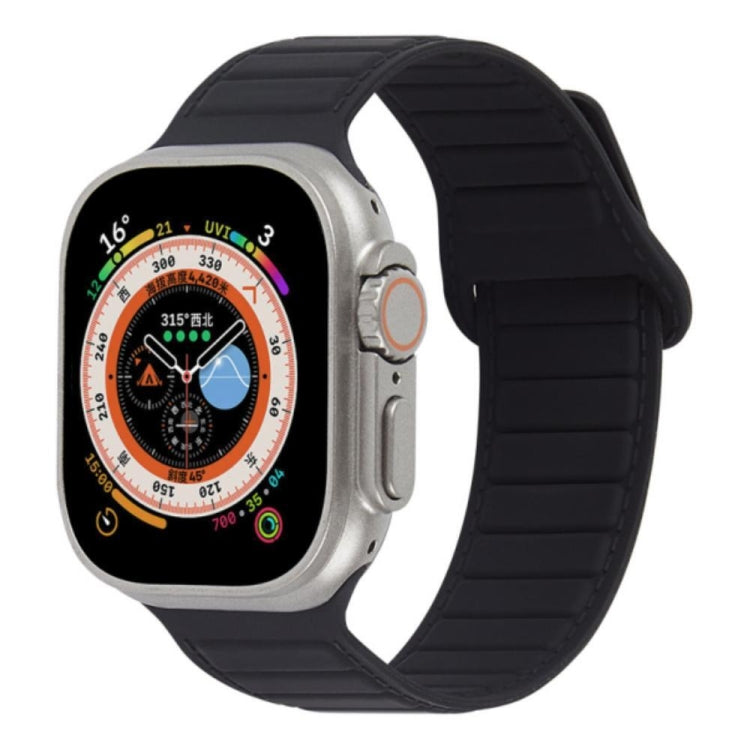 For Apple Watch 2 42mm Loop Magnetic Silicone Watch Band(Black)