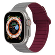 For Apple Watch 42mm Loop Magnetic Silicone Watch Band(Grey Wine Red) - Watch Bands by PMC TechLife | Online Shopping South Africa | PMC TechLife
