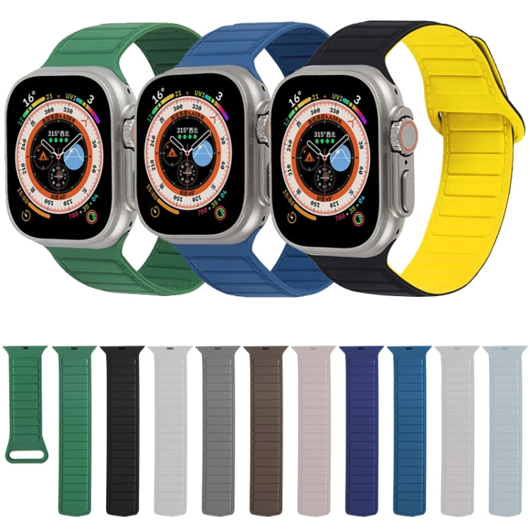 For Apple Watch SE 2022 44mm Loop Magnetic Silicone Watch Band(Navy Blue)