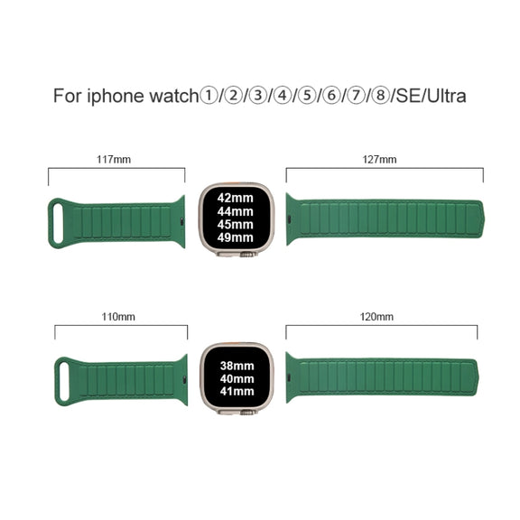 For Apple Watch 38mm Loop Magnetic Silicone Watch Band(Midnight Blue)
