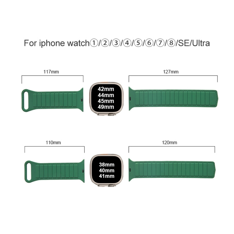 For Apple Watch SE 2023 40mm Loop Magnetic Silicone Watch Band(Black Wine Red)