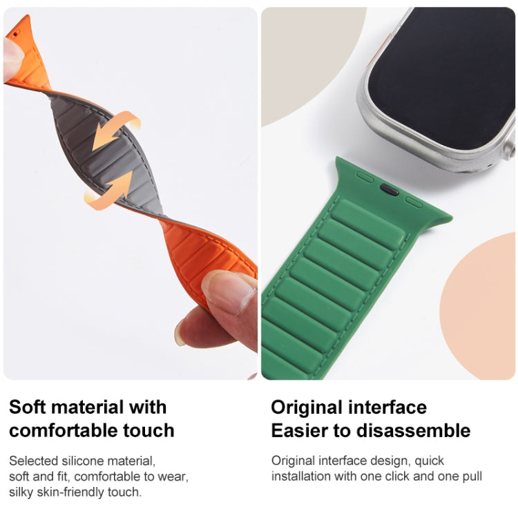 For Apple Watch SE 2023 40mm Loop Magnetic Silicone Watch Band(Black Wine Red)