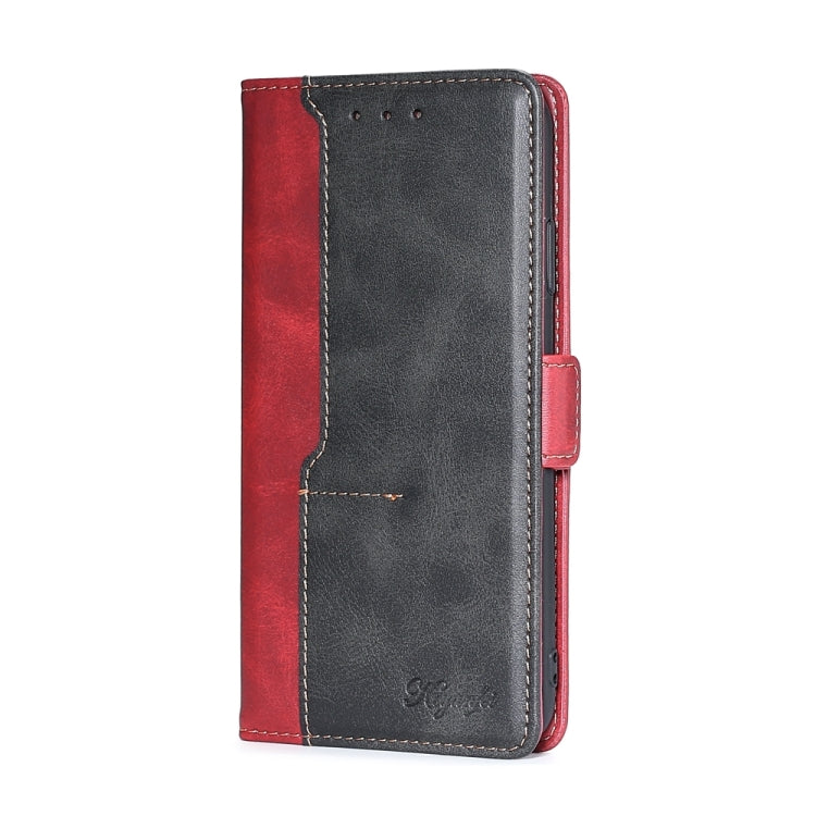 For Xiaomi Redmi Note 12S 4G Contrast Color Side Buckle Leather Phone Case(Red + Black)