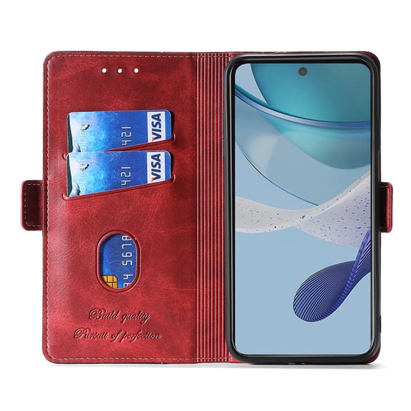 For Xiaomi Redmi Note 12S 4G Contrast Color Side Buckle Leather Phone Case(Red + Black)
