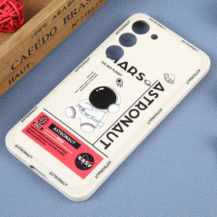 For Samsung Galaxy S20 Astronaut Pattern Silicone Straight Edge Phone Case(Mars Astronaut-White)