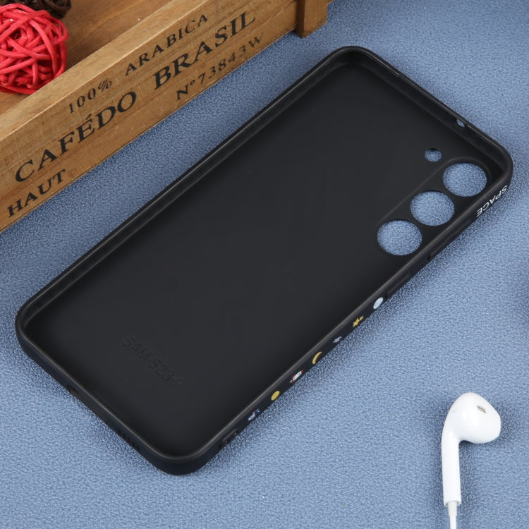 For Samsung Galaxy A71 Astronaut Pattern Silicone Straight Edge Phone Case(Planet Landing-Black)