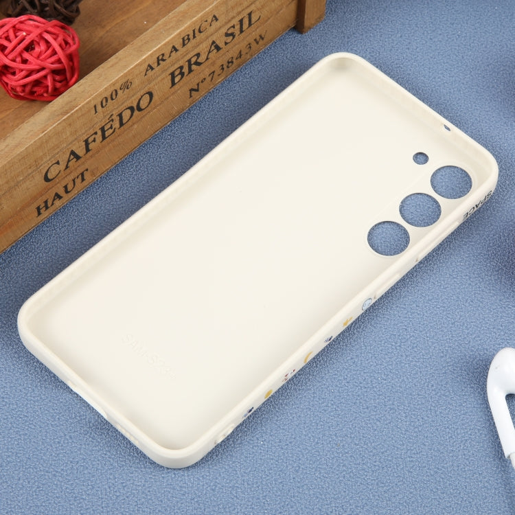 For Samsung Galaxy A03s EU Astronaut Pattern Silicone Straight Edge Phone Case(Planet Landing-White)