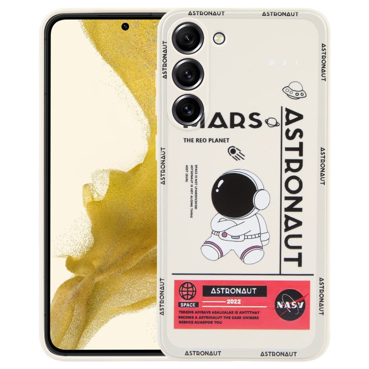For Samsung Galaxy A02 Astronaut Pattern Silicone Straight Edge Phone Case(Mars Astronaut-White)