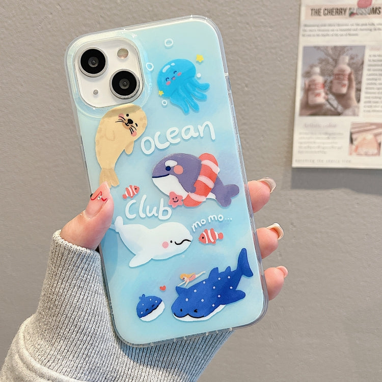 For iPhone 14 Pro Max IMD Cute Animal Pattern Phone Case(Seal)