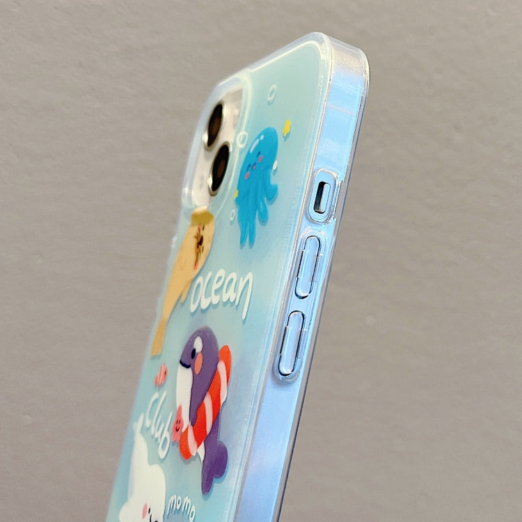 For iPhone 14 Pro Max IMD Cute Animal Pattern Phone Case(Seal)