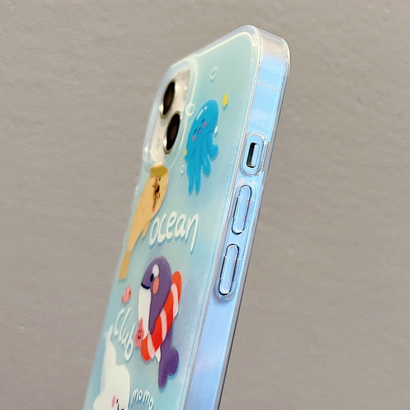 For iPhone 14 Pro Max IMD Cute Animal Pattern Phone Case(Seal)