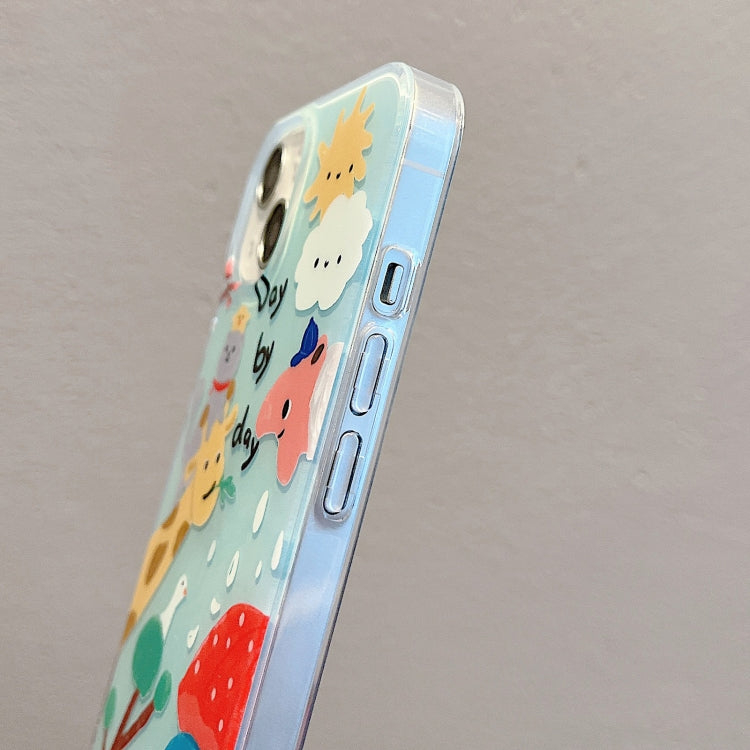 For iPhone 14 Pro Max IMD Cute Animal Pattern Phone Case(Giraffe)