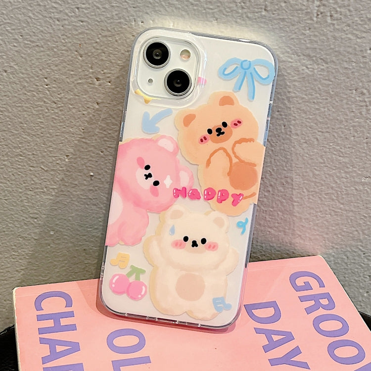 For iPhone 14 Pro IMD Cute Animal Pattern Phone Case(Bear)