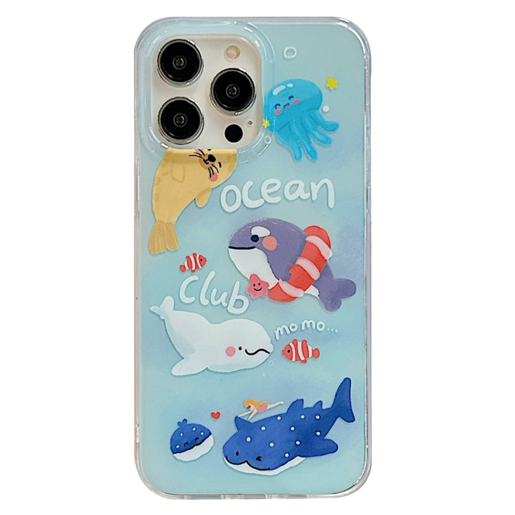For iPhone 13 Pro Max IMD Cute Animal Pattern Phone Case(Seal)