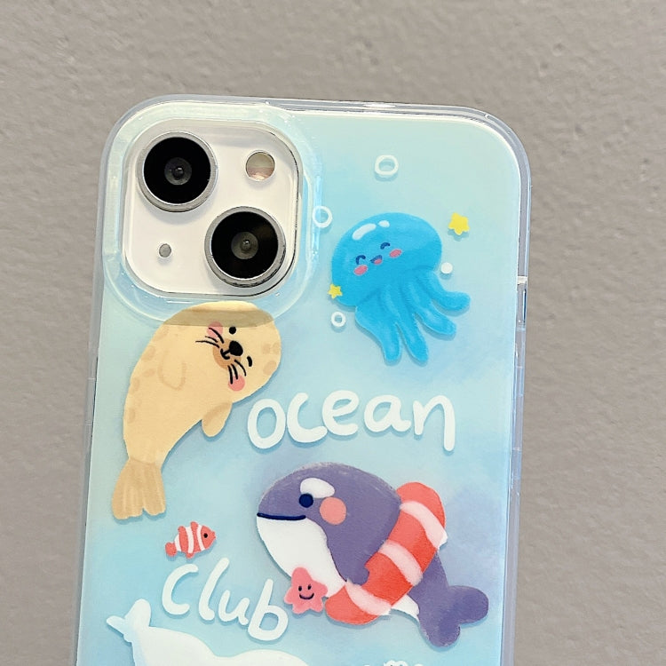 For iPhone 13 Pro Max IMD Cute Animal Pattern Phone Case(Seal)