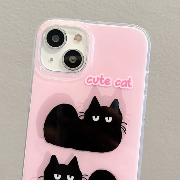 For iPhone 12 Pro IMD Cute Animal Pattern Phone Case(Cat)
