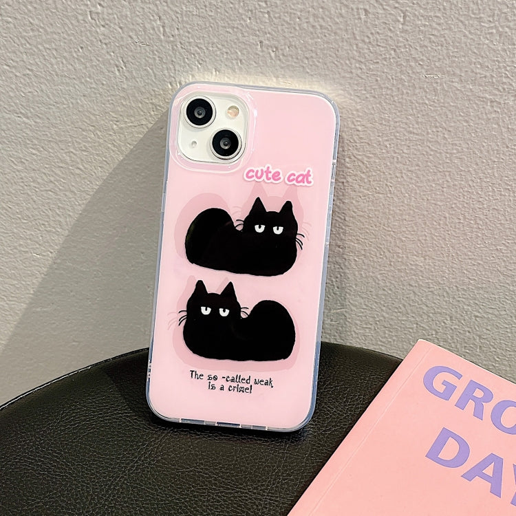 For iPhone 12 IMD Cute Animal Pattern Phone Case(Cat)