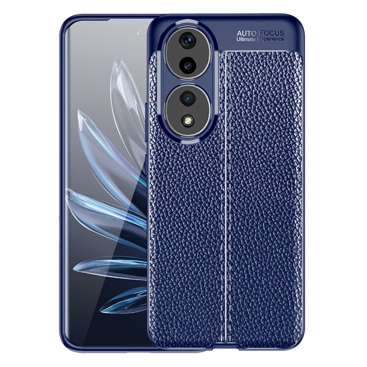 For Honor 90 Litchi Texture Shockproof TPU Phone Case(Blue)