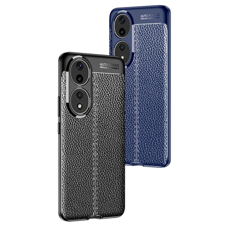 For Honor 90 Litchi Texture Shockproof TPU Phone Case(Blue)