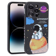 For iPhone 14 Pro Max Milk Tea Astronaut Pattern Liquid Silicone Phone Case(Ivory Black) - free shipping - PMC TechLife - Order now!