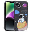For iPhone 14 Plus Milk Tea Astronaut Pattern Liquid Silicone Phone Case(Ivory Black) - free shipping - PMC TechLife - Order now!