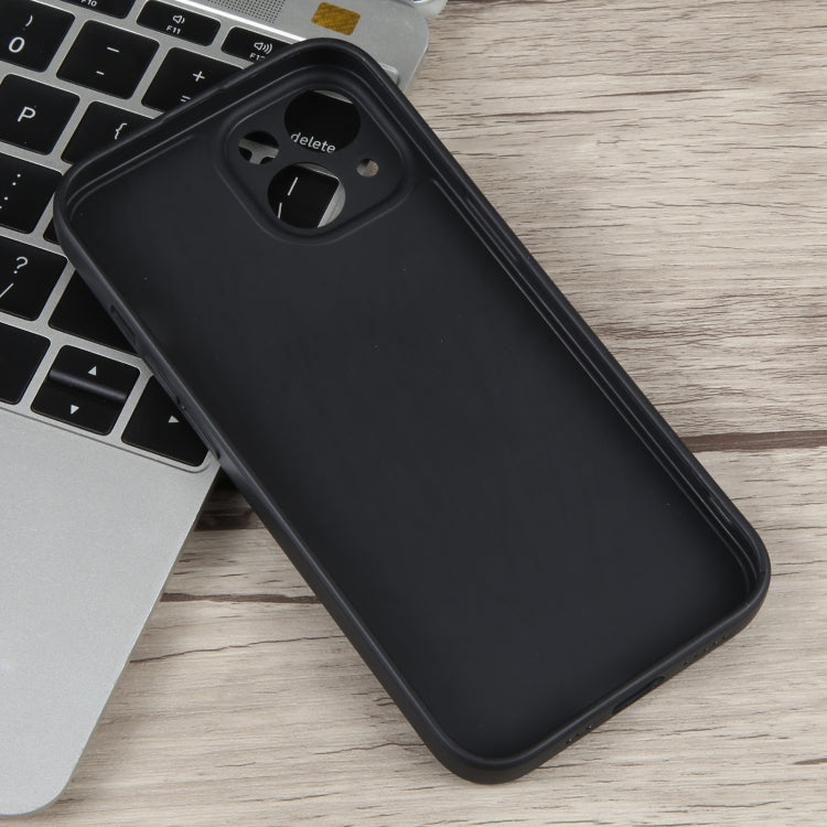 For iPhone 14 Plus Milk Tea Astronaut Pattern Liquid Silicone Phone Case(Ivory Black)