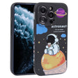 For iPhone 11 Pro Max Milk Tea Astronaut Pattern Liquid Silicone Phone Case(Ivory Black) - free shipping - PMC TechLife - Order now!