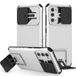 For Samsung Galaxy S20 FE Stereoscopic Holder Sliding Camshield Phone Case(White) - free shipping - PMC TechLife - Order now!