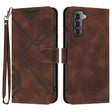 For Samsung Galaxy S21 5G Line Pattern Skin Feel Leather Phone Case(Coffee) - free shipping - PMC TechLife - Order now!