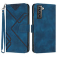 For Samsung Galaxy S22 5G Line Pattern Skin Feel Leather Phone Case(Royal Blue) - free shipping - PMC TechLife - Order now!