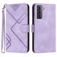 For Samsung Galaxy S22+ 5G Line Pattern Skin Feel Leather Phone Case(Light Purple) - free shipping - PMC TechLife - Order now!