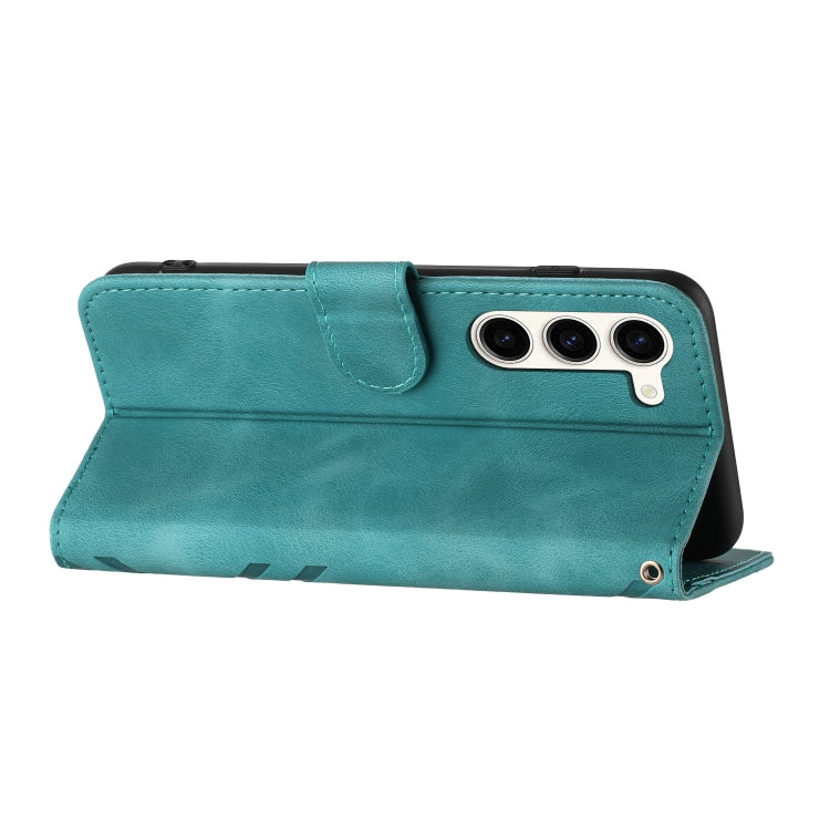 For Samsung Galaxy S23 5G Line Pattern Skin Feel Leather Phone Case(Light Blue)