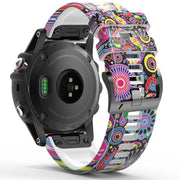 For Garmin Forerunner 965 / 955 / 945 / 935 Printing Quick Release Silicone Watch Band(Peacock)